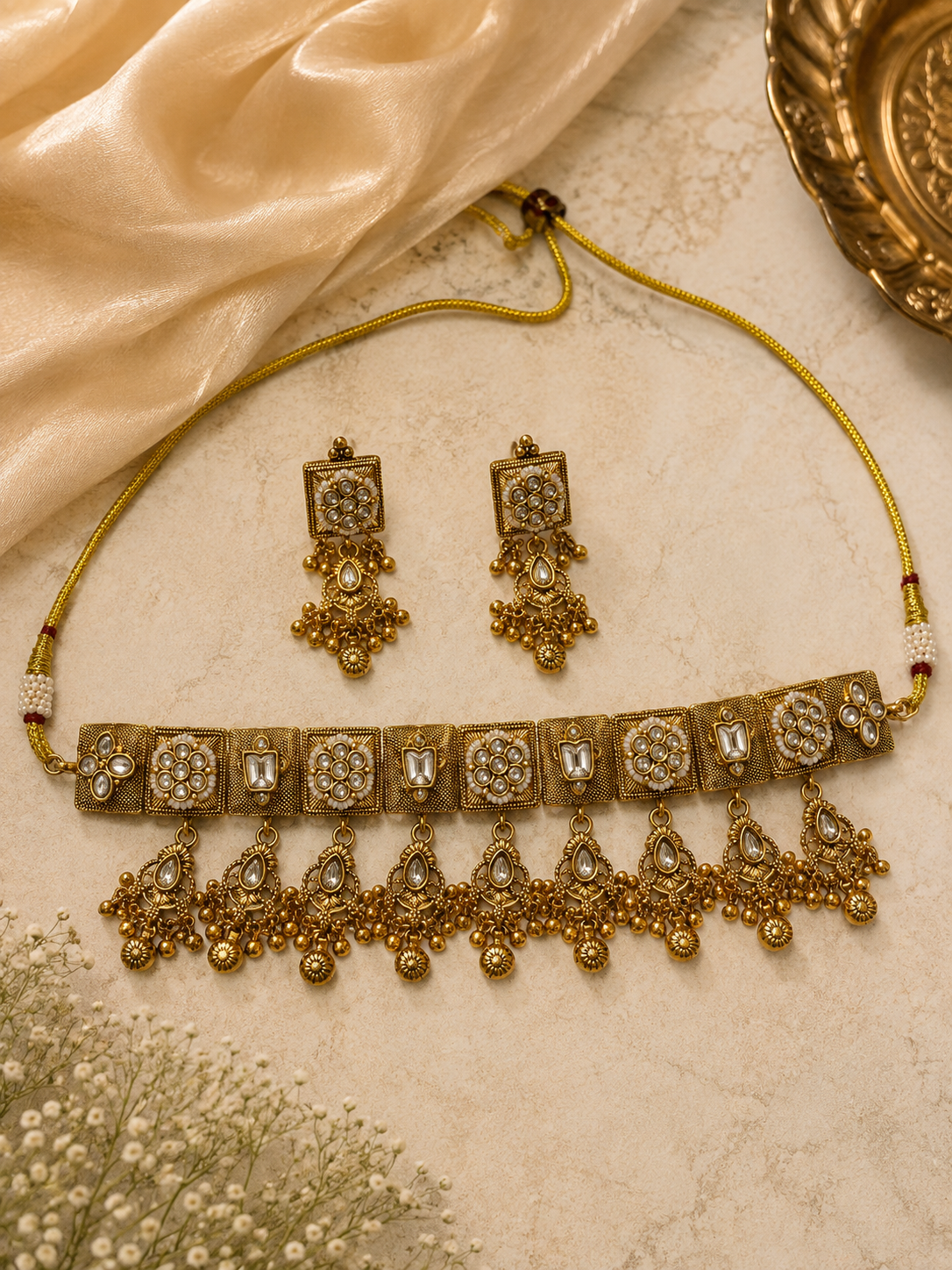 High Gold choker necklace set