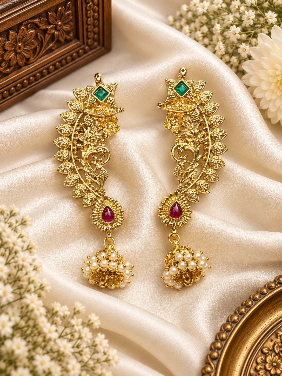 Rajwada Rang Peacock Ear-cuff