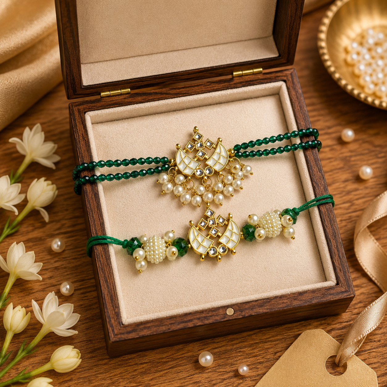 Crystal Kundan Combo Rakhi