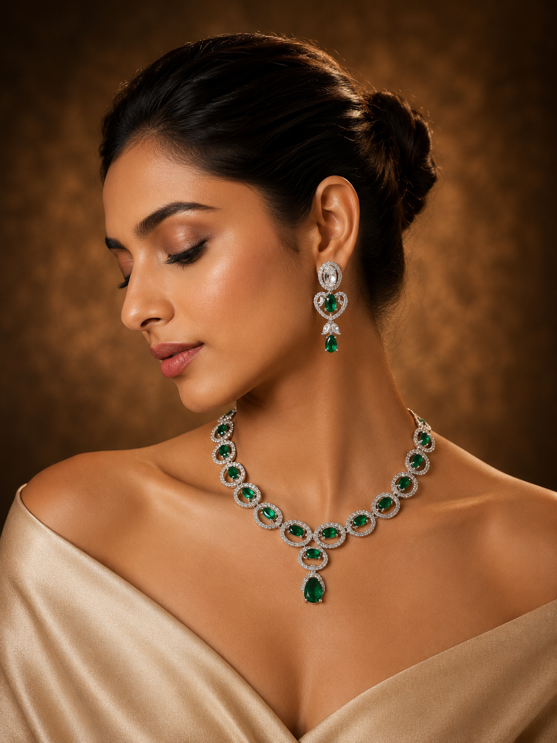 Royal Green Crystal Necklace set