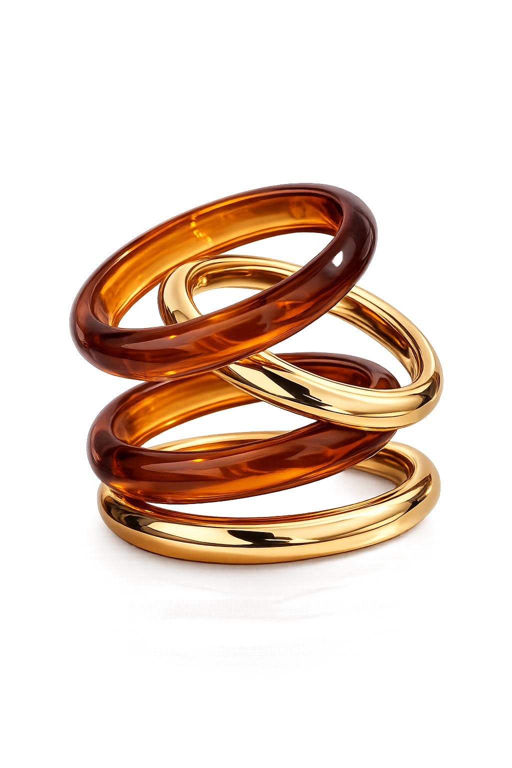 Stack Chunky Resin and Gold Bracelet