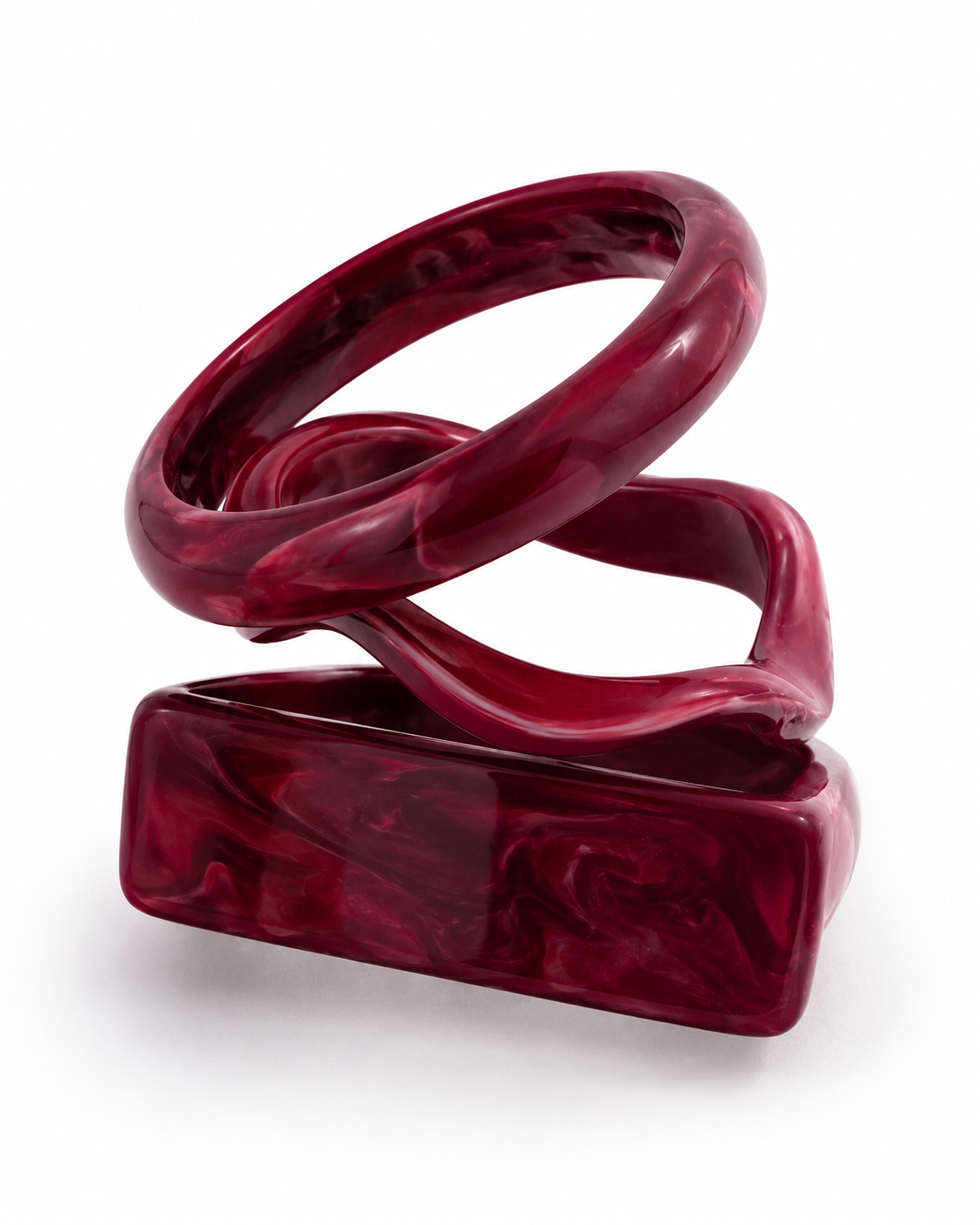 Chunky Resin and Gold Stack Bracelet