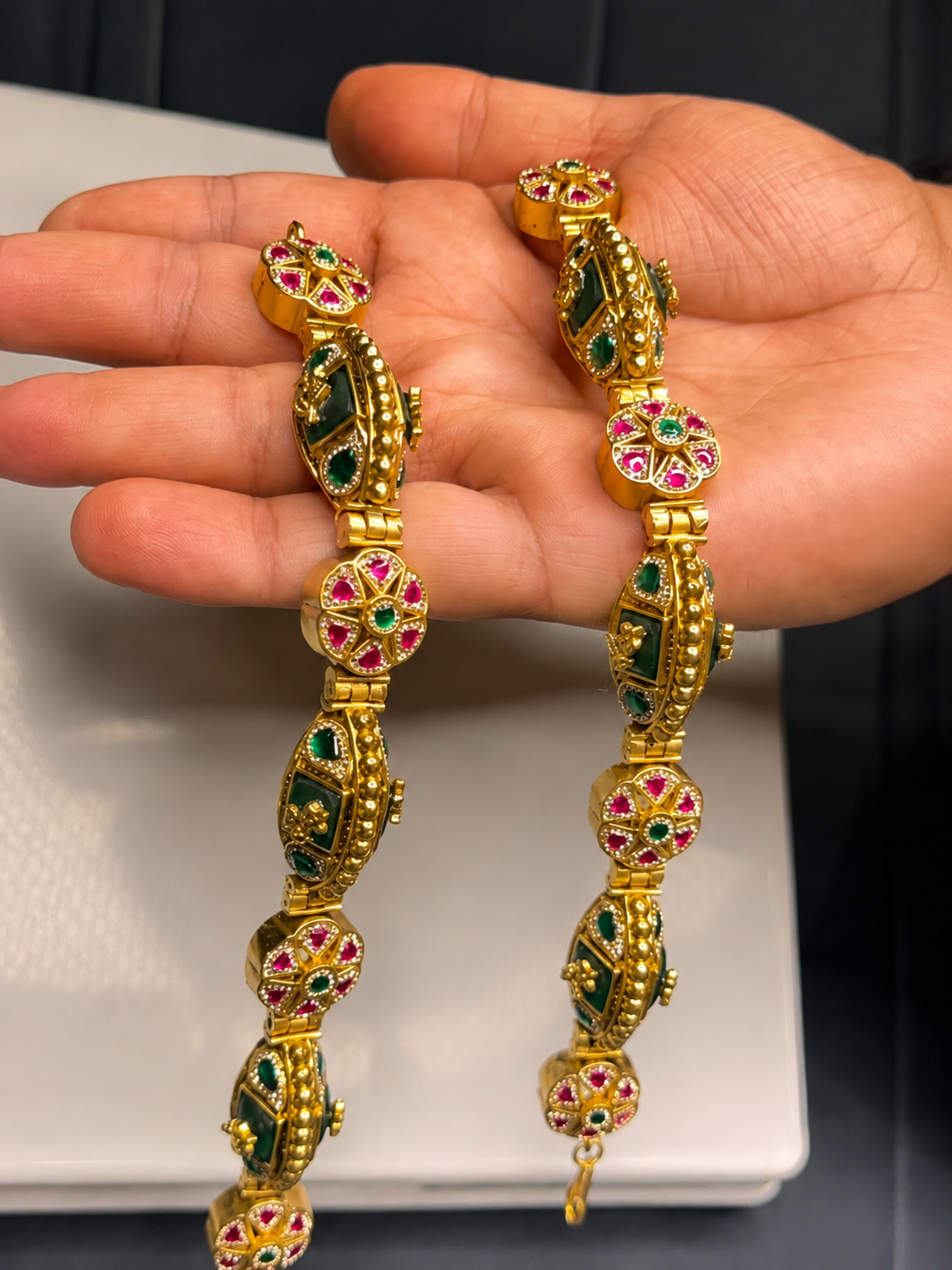 Royal Antique Meenakari Gajra Bangle Set (Pair)