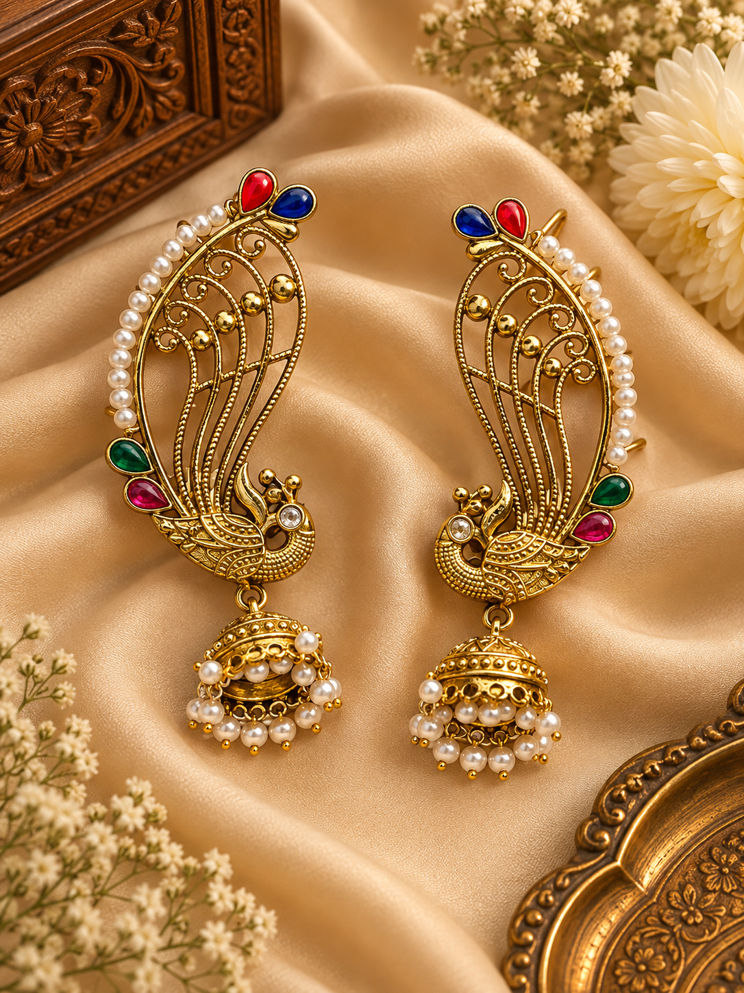 Pea-cock Ear-Cuff
