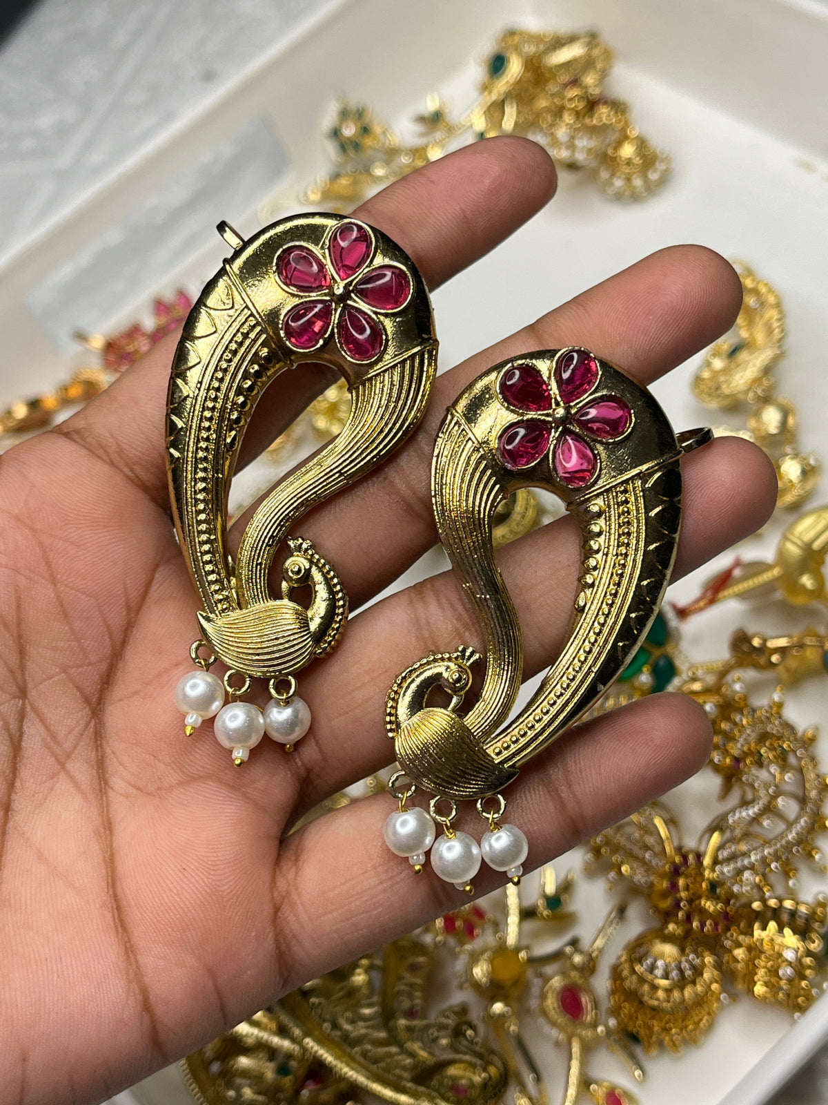 Pea-Cock Ear-Cuff