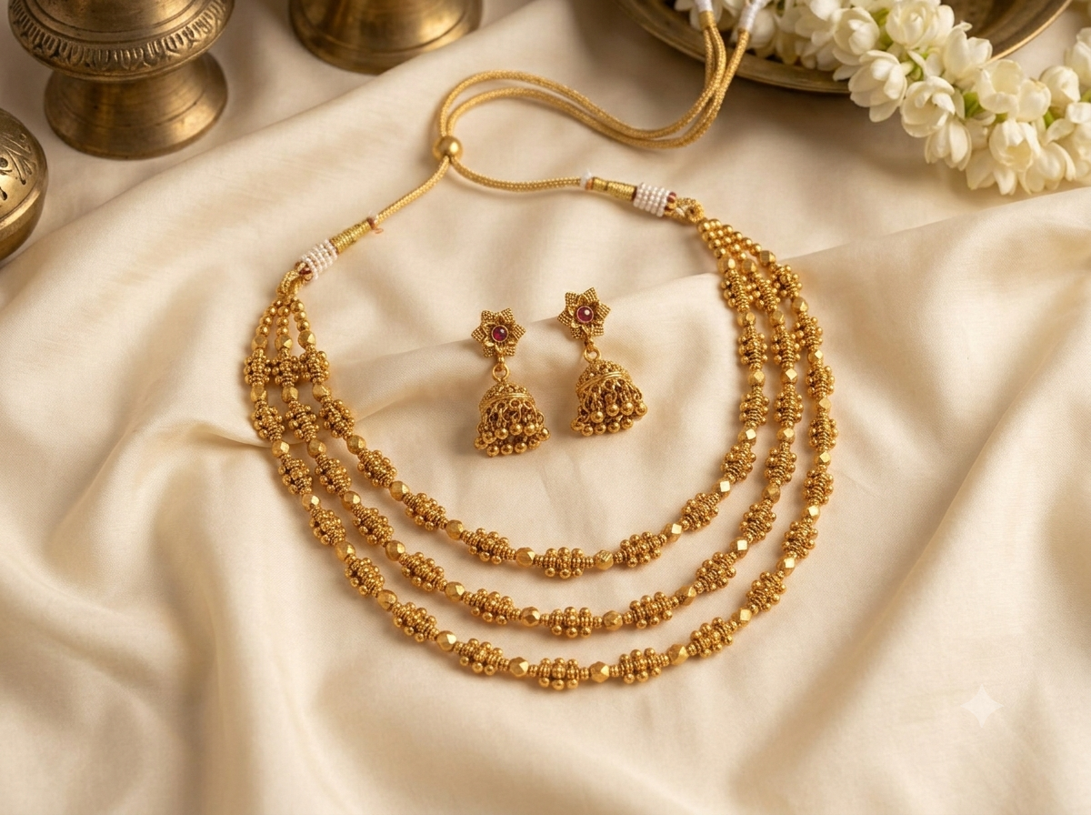 Ashtapailu 3 Layer Necklace