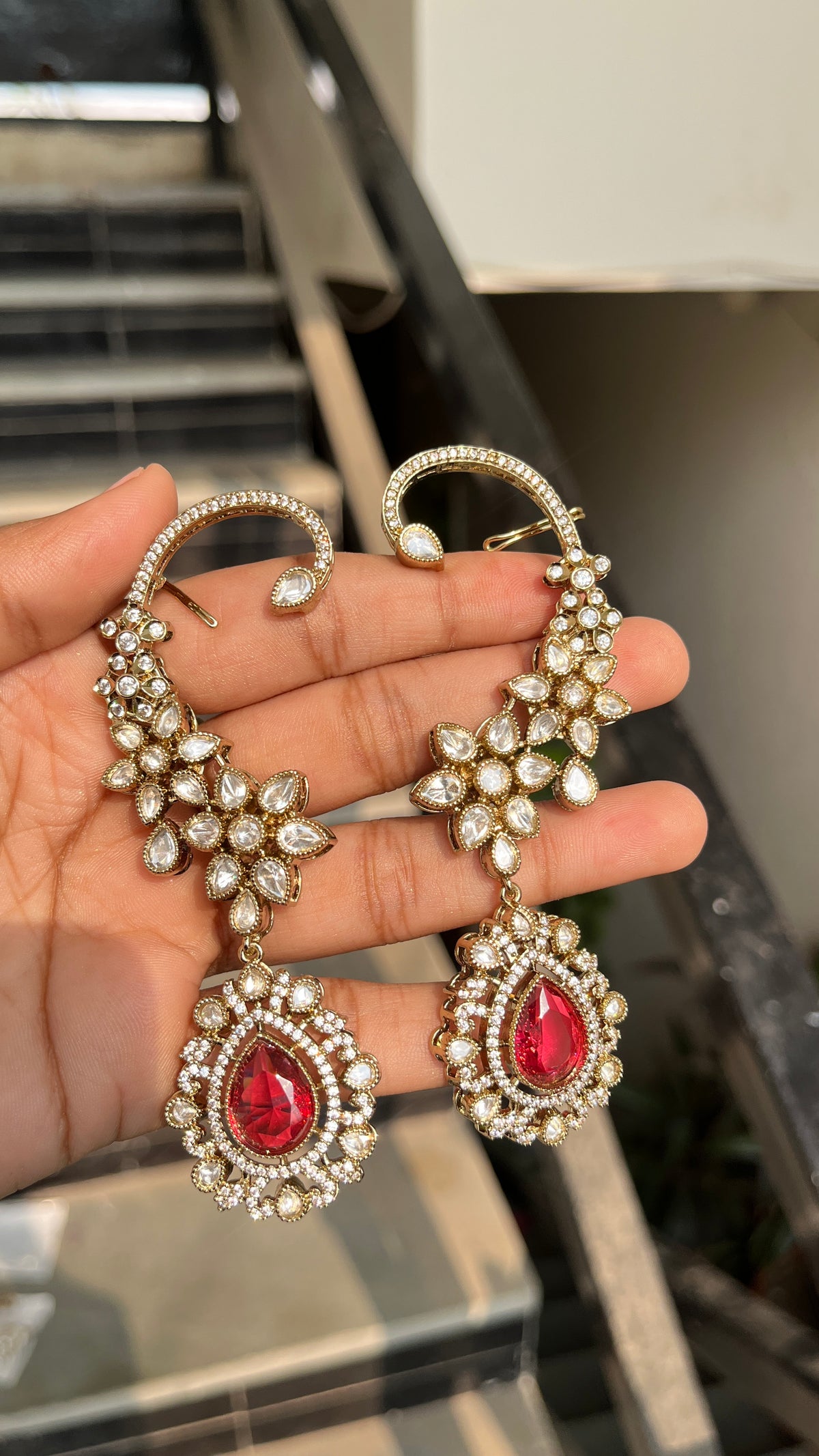 Ruby Royale Crystal Ear -Cuff