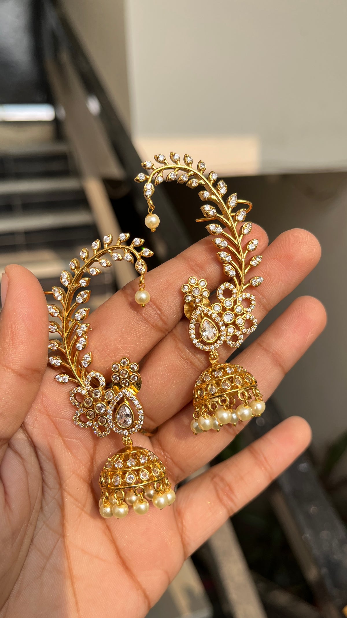 Premium Gold Jhumki Ear-Cuffs