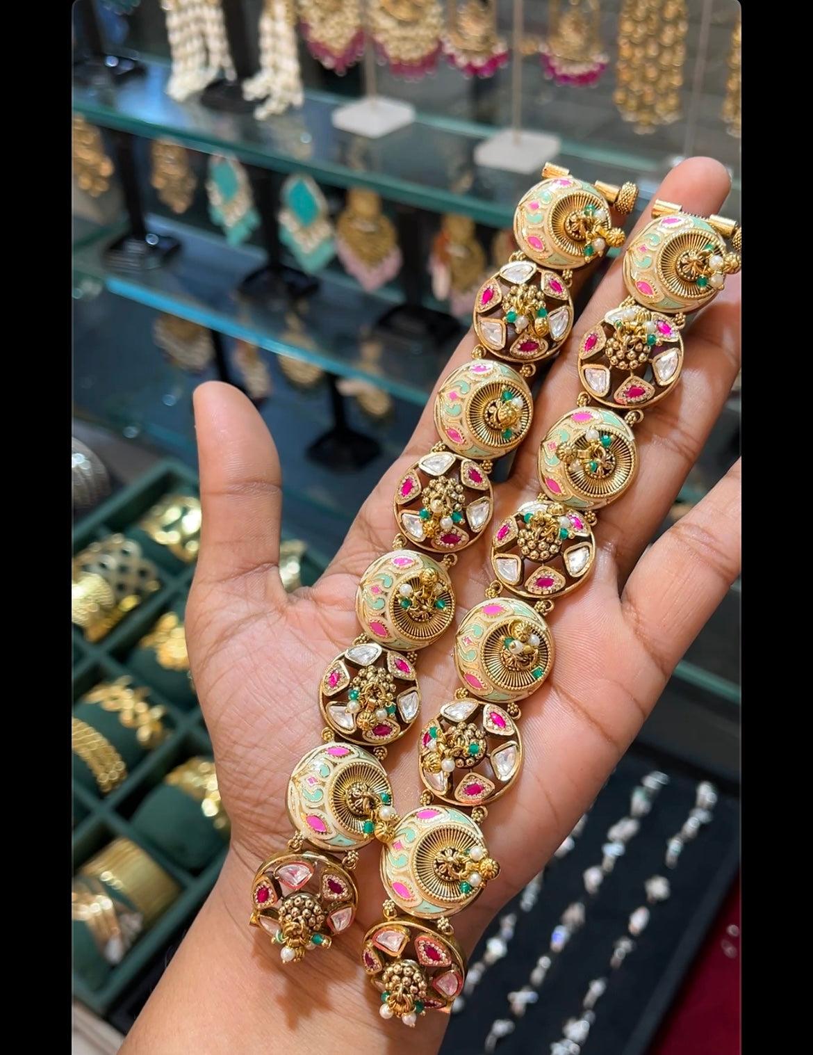 Royal Antique Meenakari Gajra set (pair)