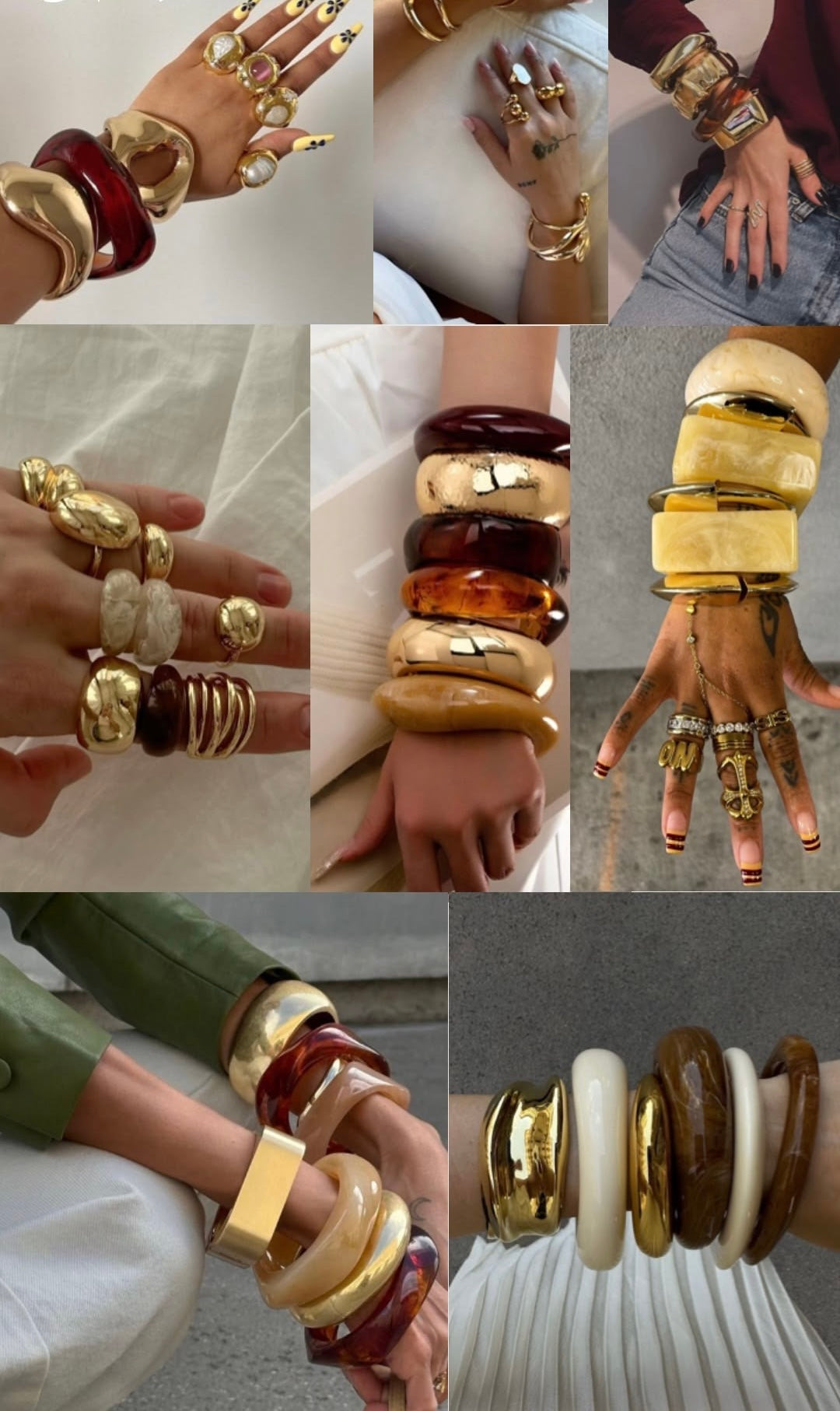 Trendy Chunky Resin Bangles Stack