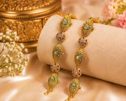 Royal Antique Meenakari Gajra Bangle Set (pair)