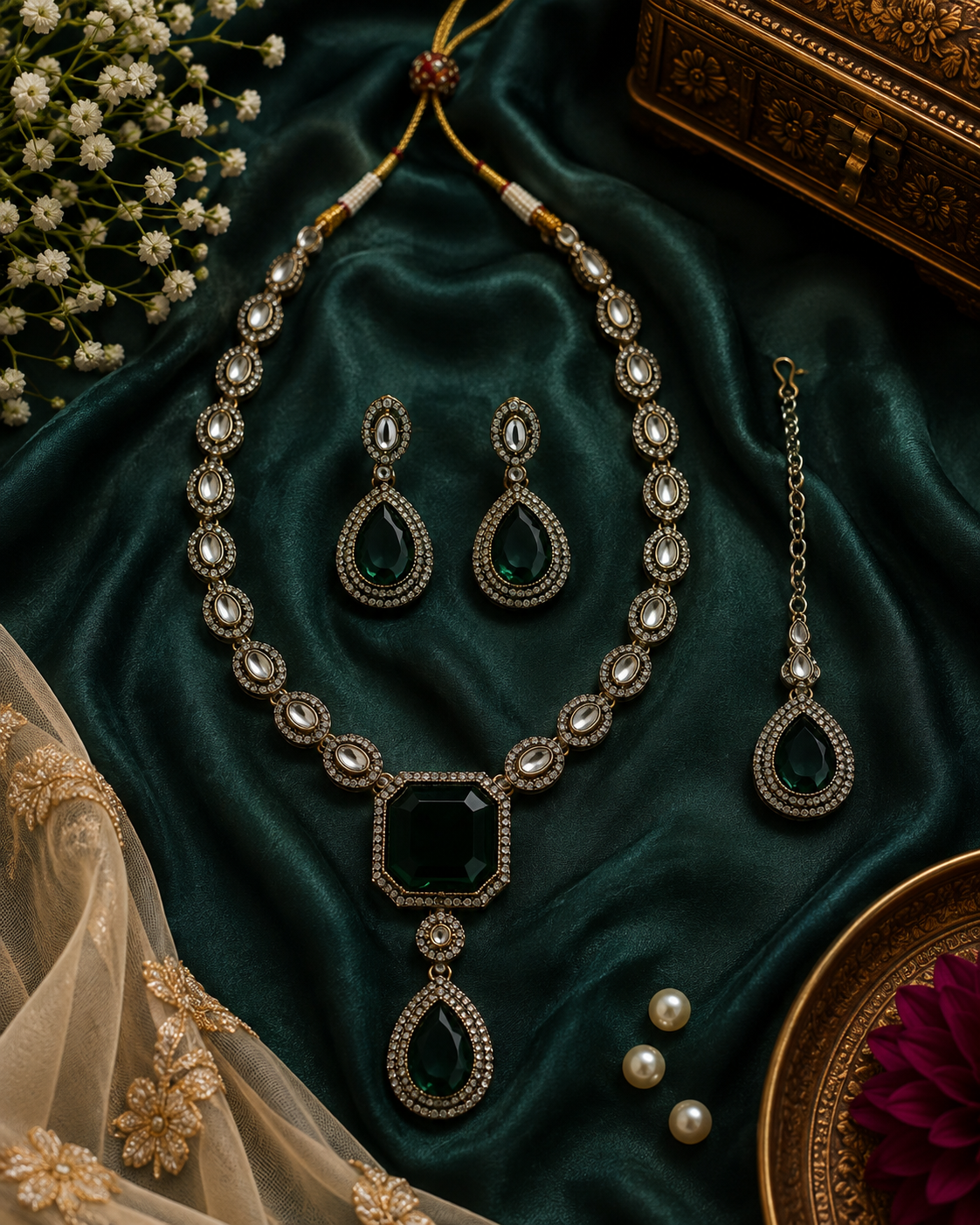 Green Kundan Necklace