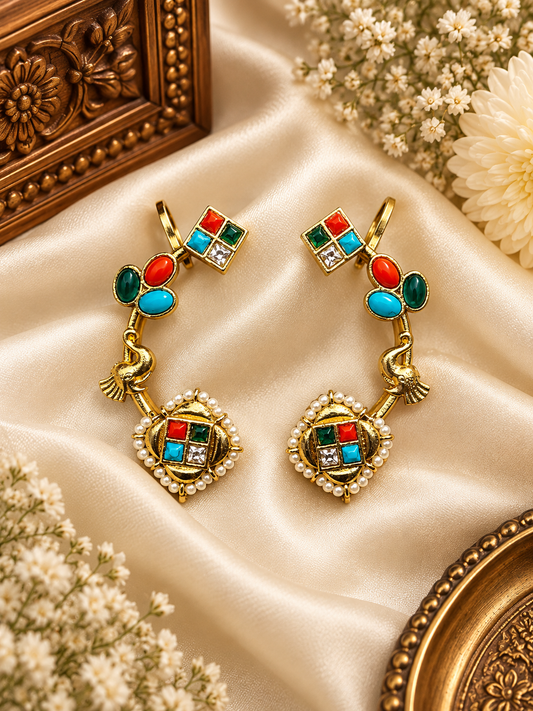 Rangoli Peacock Earrings