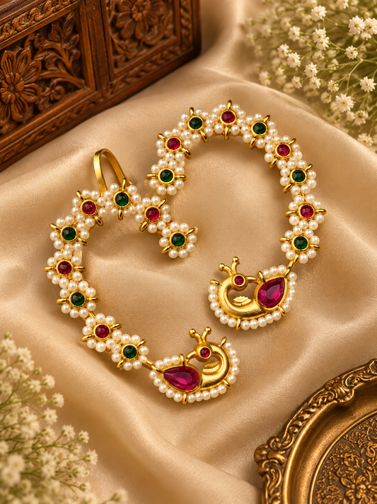 pea-Cock pearl Ear-Cuff