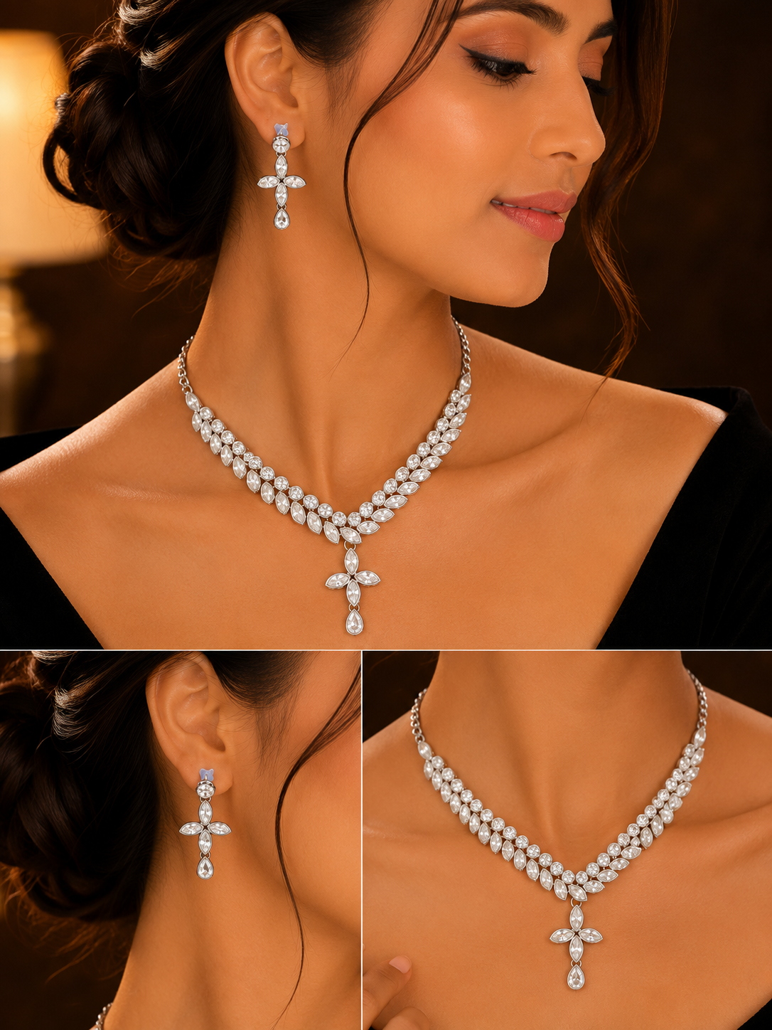 Luxury Ad Silver Necklace set