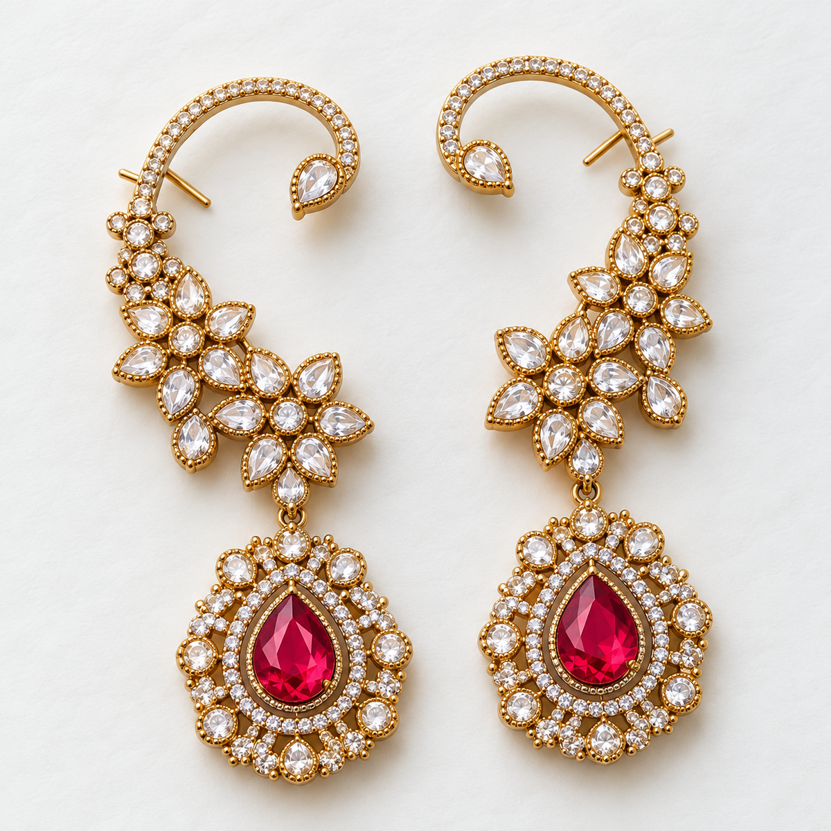 Ruby Royale Crystal Ear -Cuff