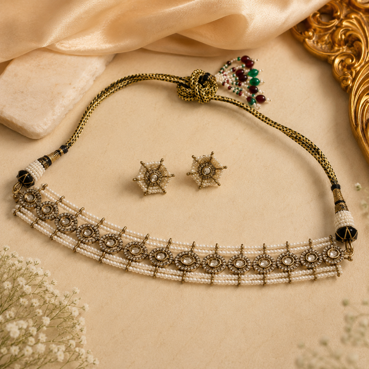 white crystal Moissanite Choker
