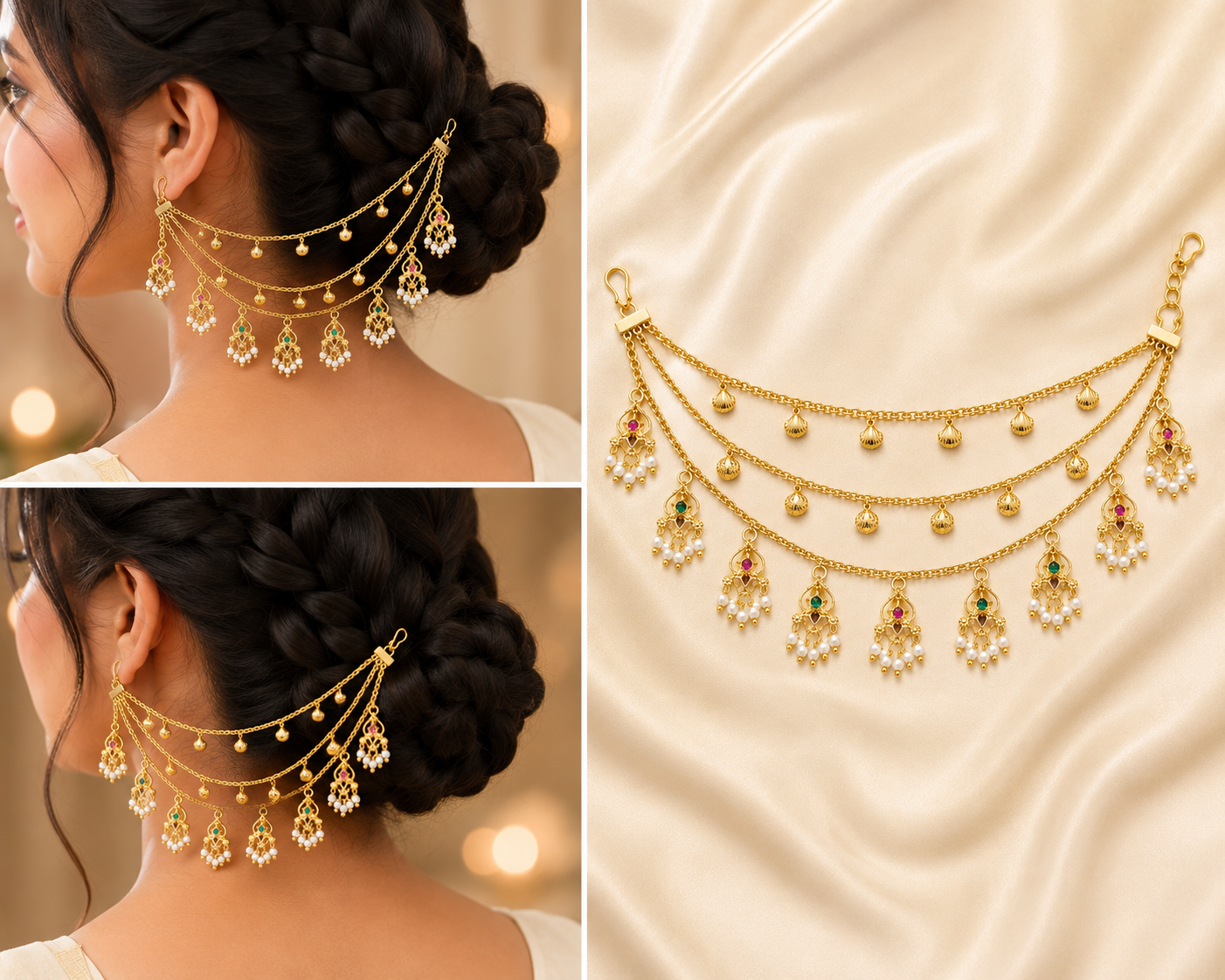 Traditional Side Ear chain (pair)