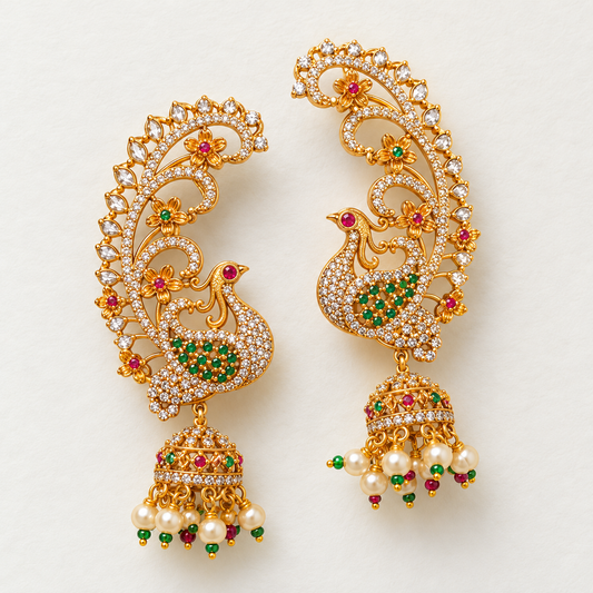 Premium Multi Peacock Ear-Cuff