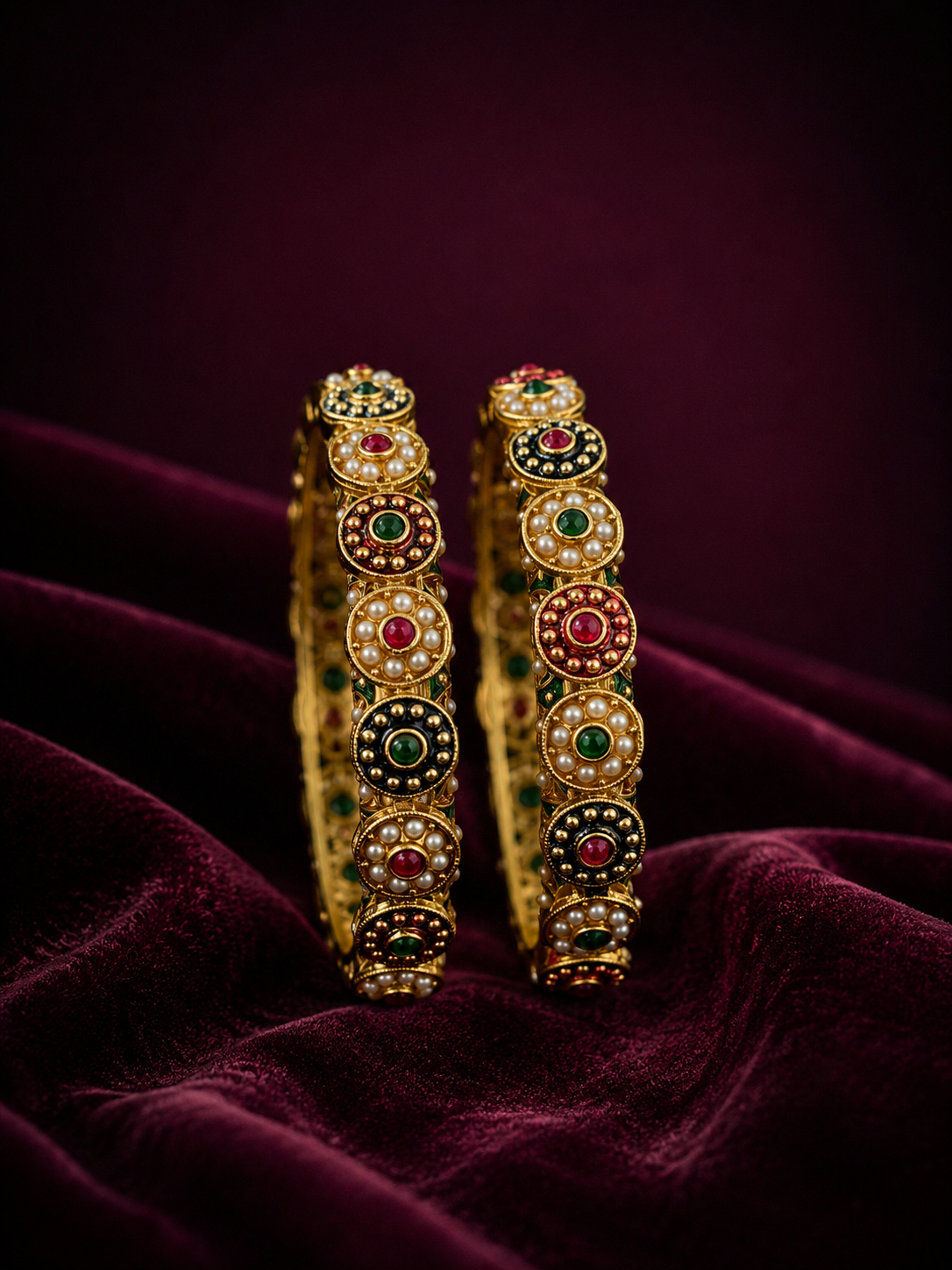 Royal Pearl beaded  Bangdi Bangles