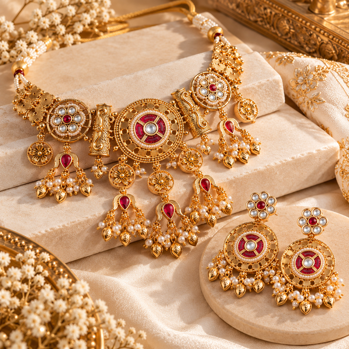 Rajsi Ruby necklace Set