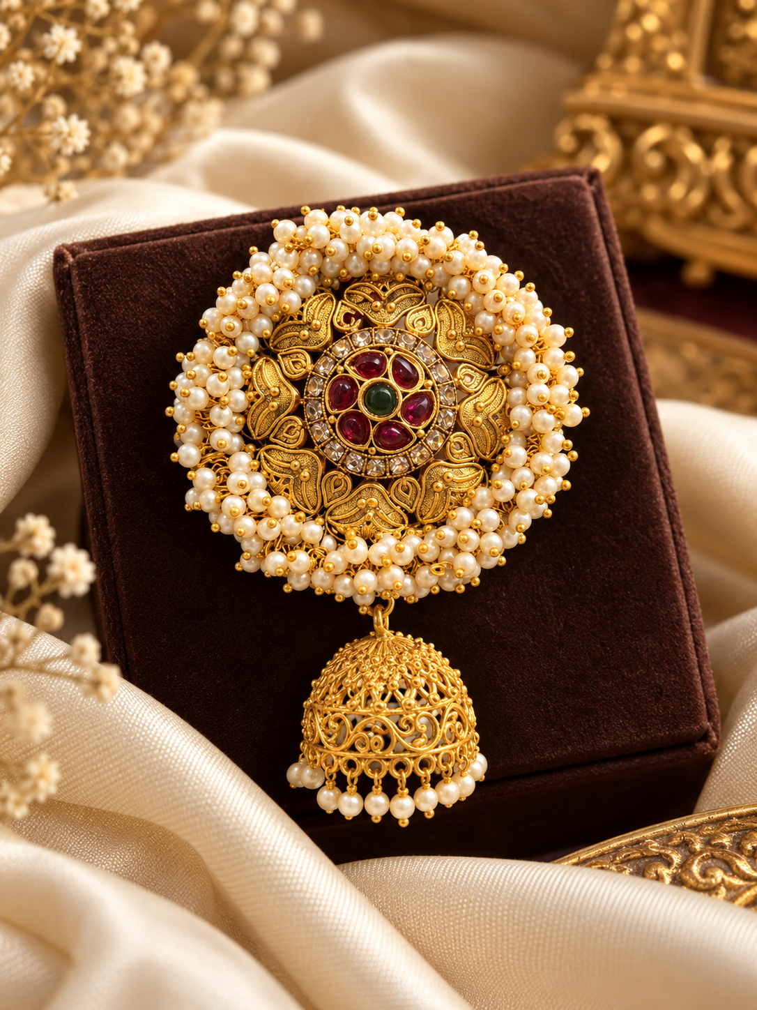 Meenakari Pearl Hair Accessory