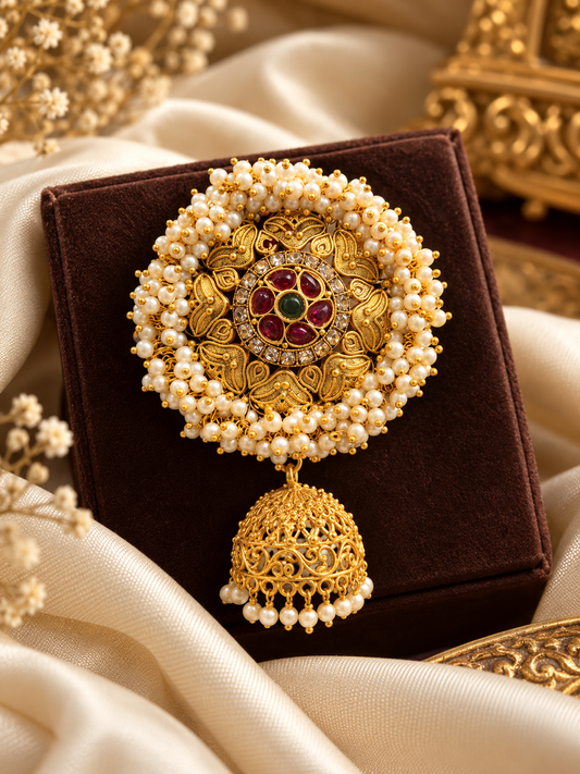 Meenakari Pearl Hair Accessory