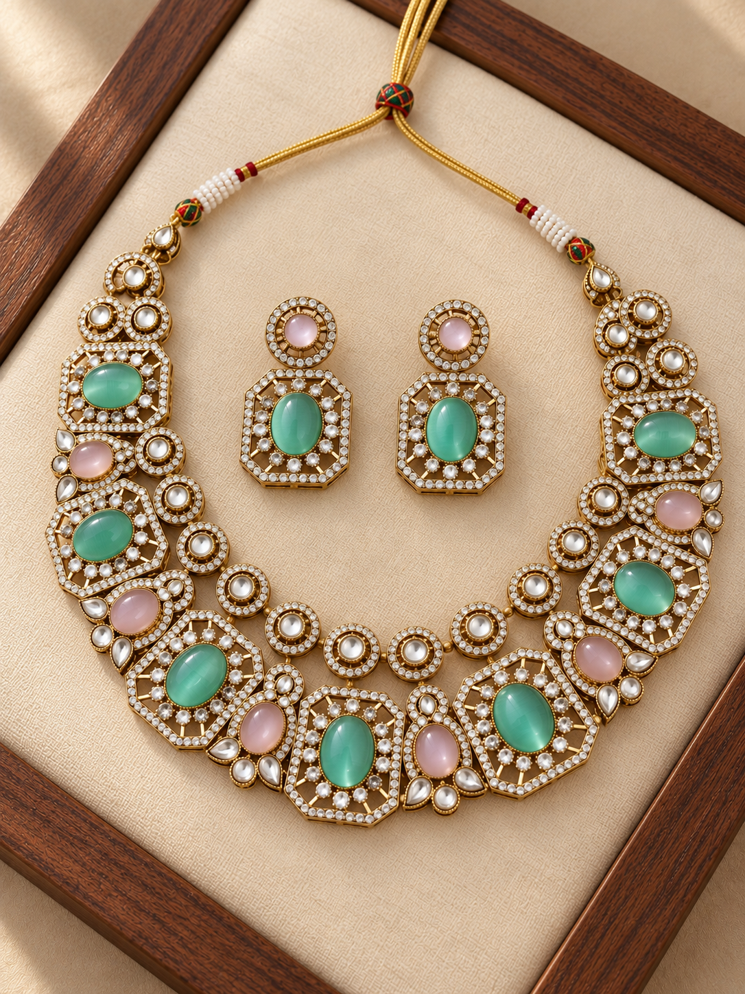 Kavyika Sabyasachi Inspired Necklace With Earrings With TIka