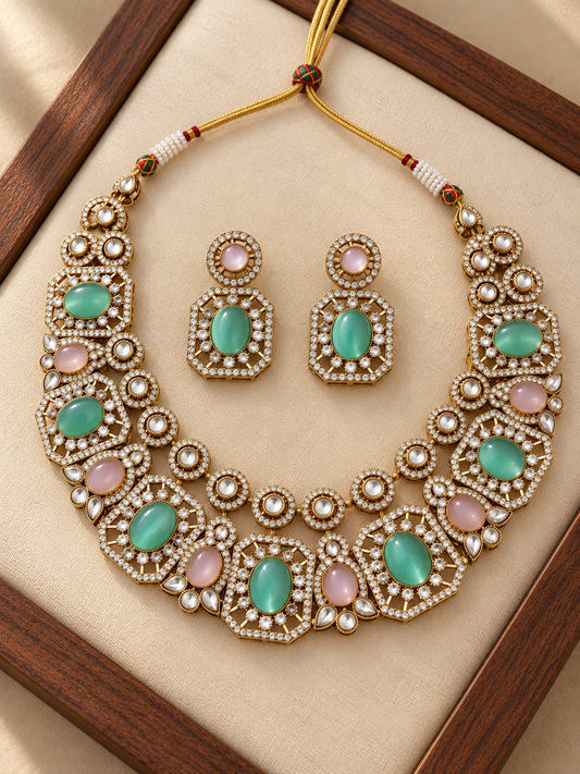 Kavyika Sabyasachi Inspired Necklace With Earrings With TIka