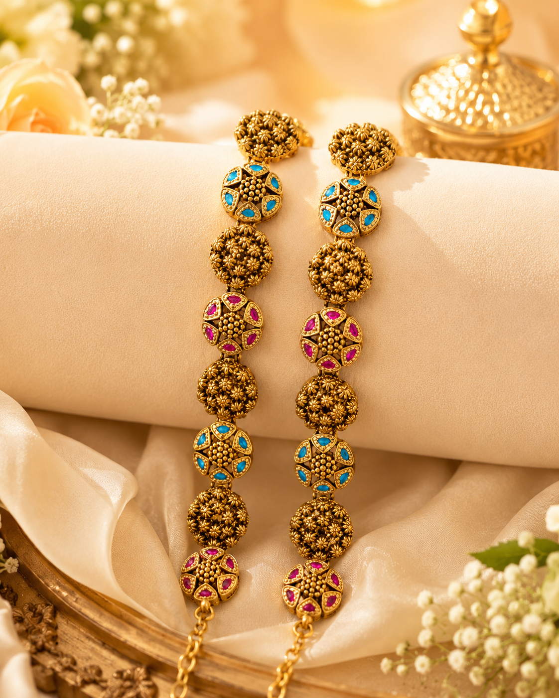 Royal Antique Meenakari Gajra Bangle Set (pair)