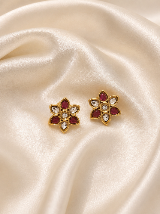High Gold Ruby Studs
