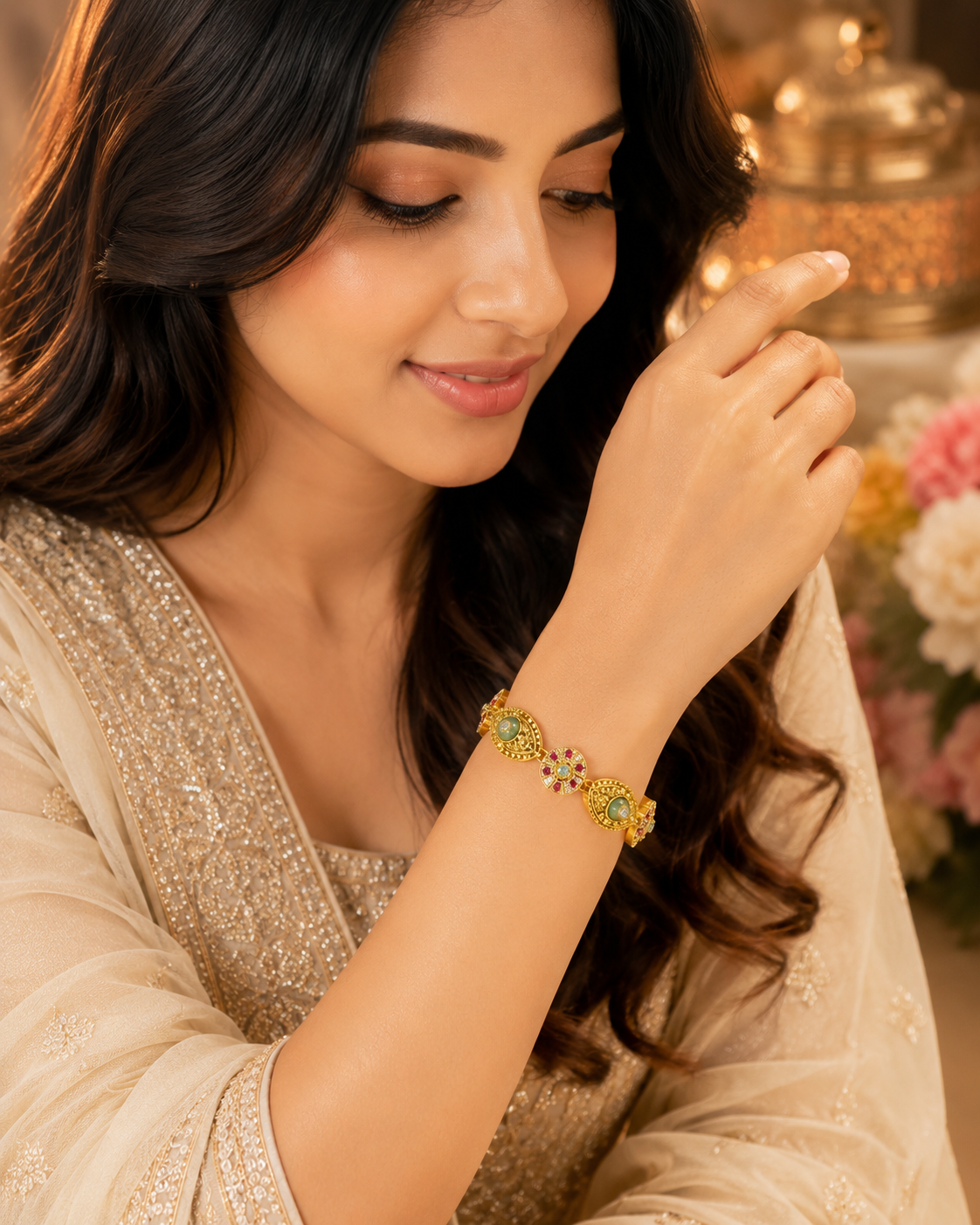 Royal Antique Meenakari Gajra Bangle Set (pair)