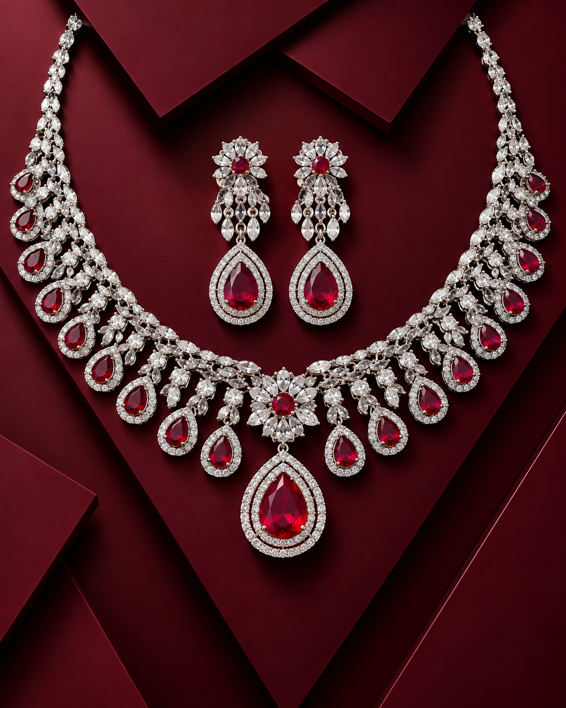 Ruby Royale Ad Necklace set