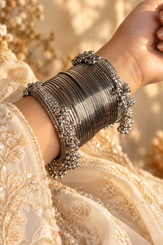 Oxidised Bangle set