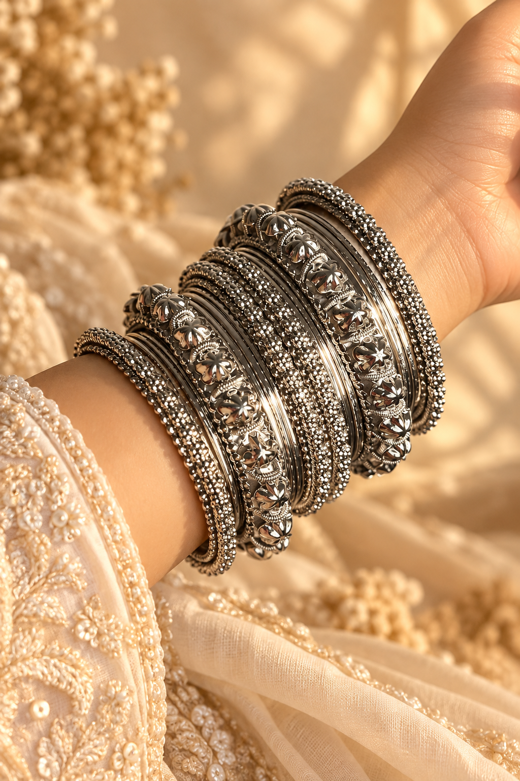 Oxidised Bangle set