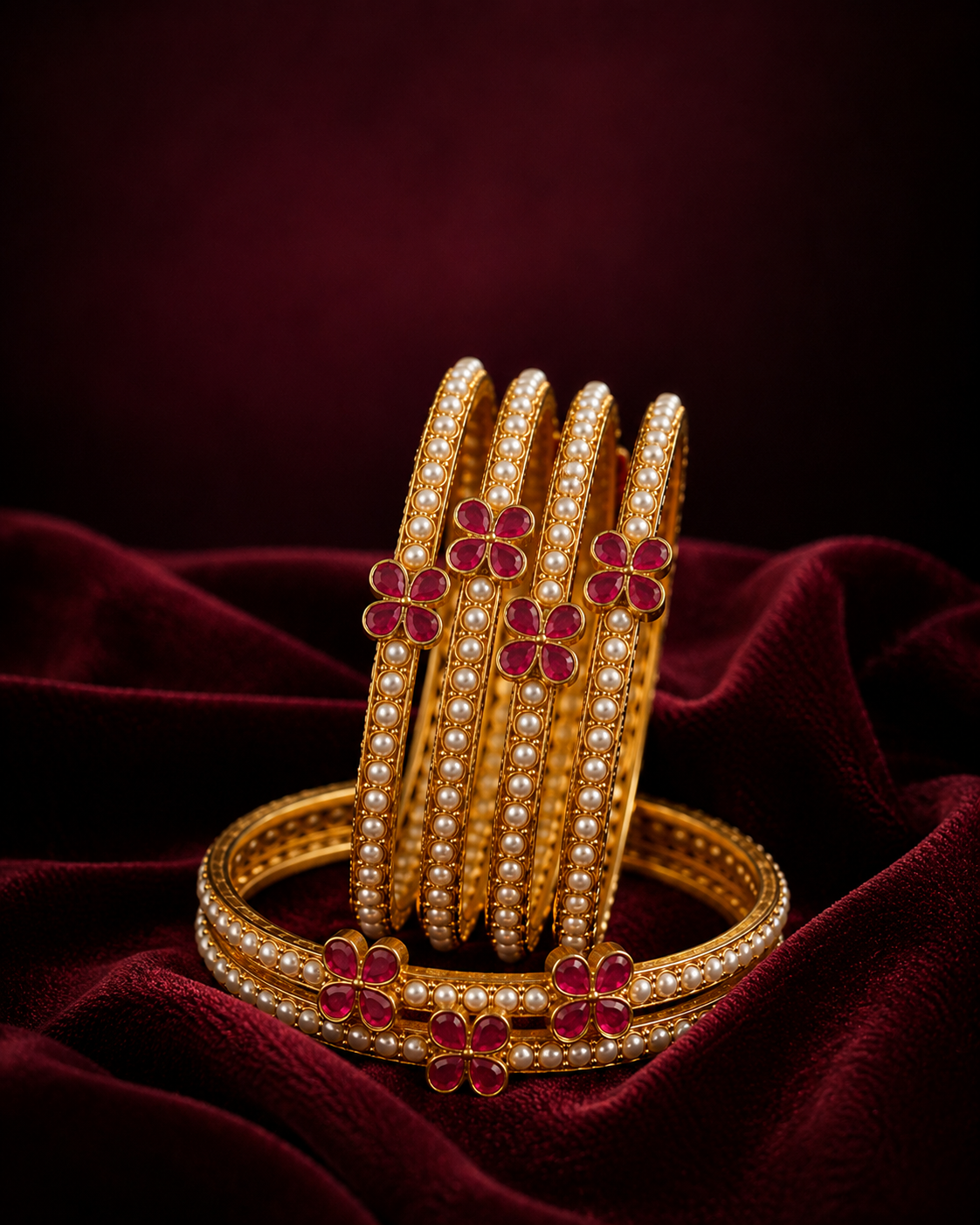 Royal Pearl Bangles ( set of 4 )