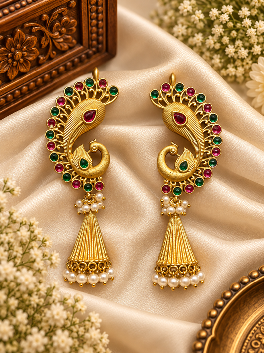 Rajwada Rang Peacock Ear-Cuff