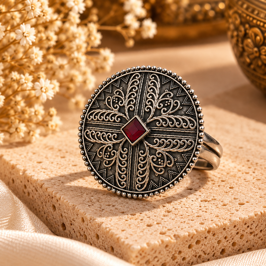 German Silver Oxidised Rings