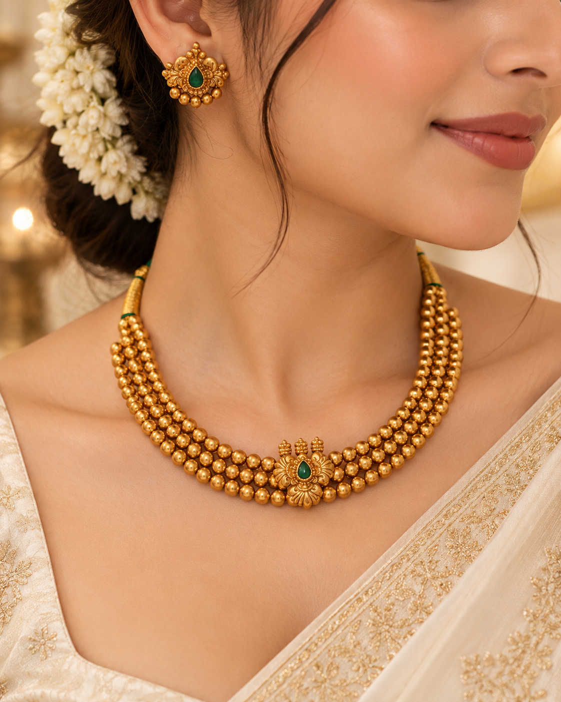 Ashtapailu Kanthi Necklace with Studs