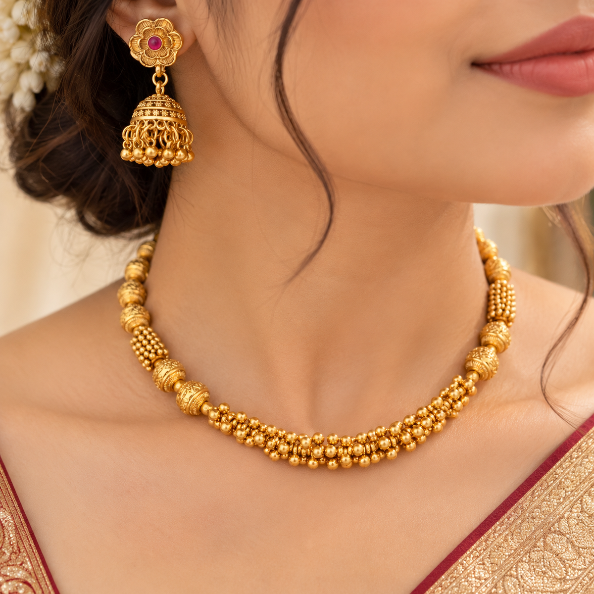Ashtapailu Jewellery Necklace With Jhumki