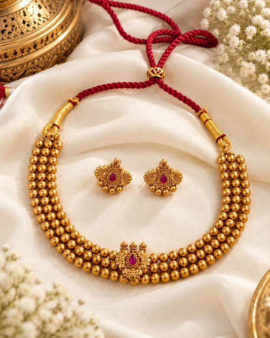 Ashtapailu Kanthi Necklace with Studs