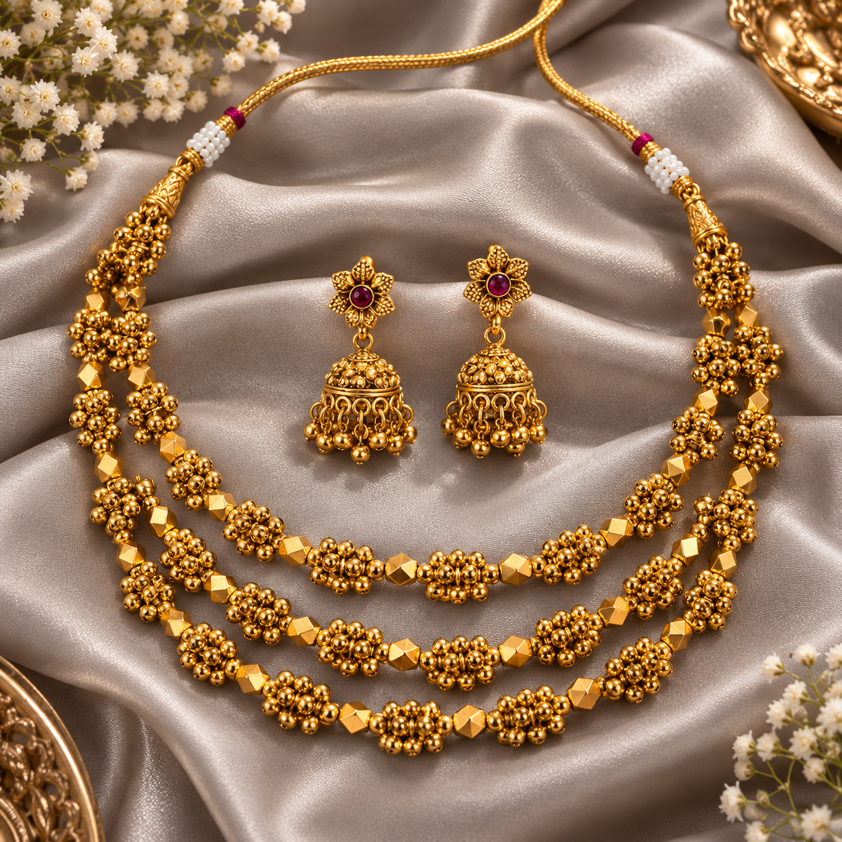 Ashtapailu 3 Layer Necklace