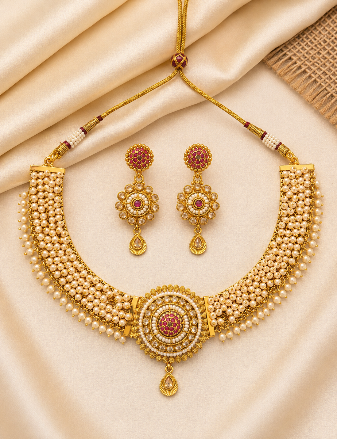 Premium Rajwadi Pearl Necklace