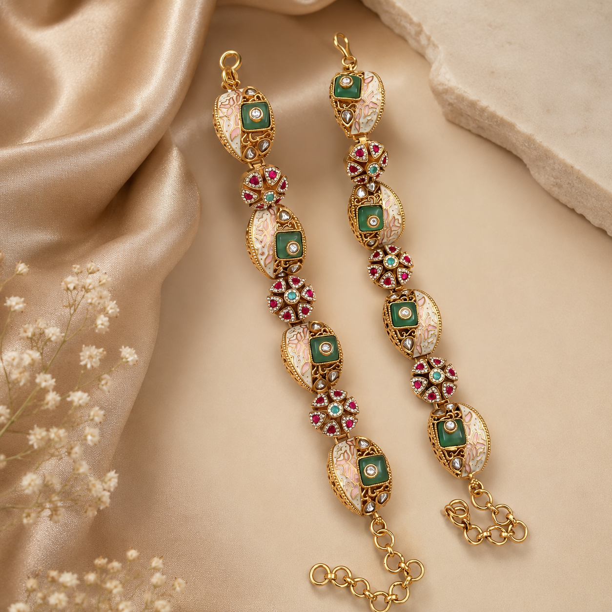 Royal Antique Meenakari Gajra set (Pair)