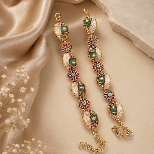 Royal Antique Meenakari Gajra set (Pair)