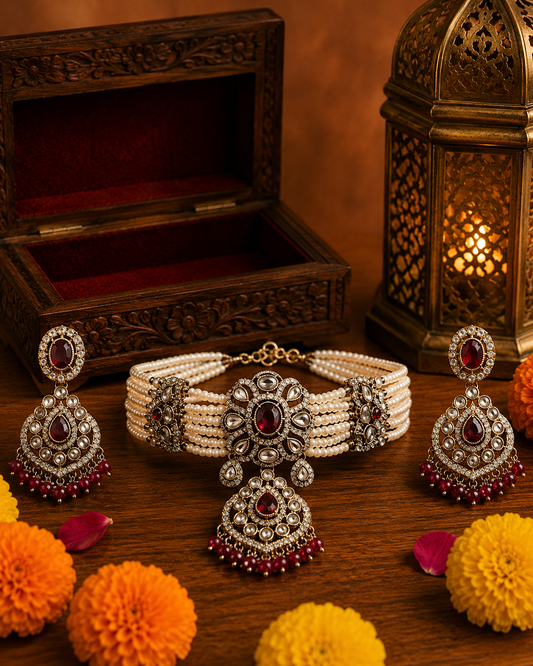 Preet Mehroon Necklace
