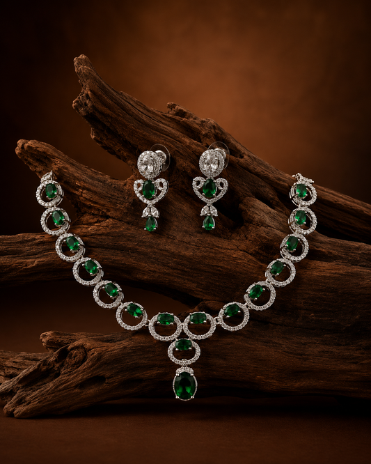 Royal Green Crystal Necklace set