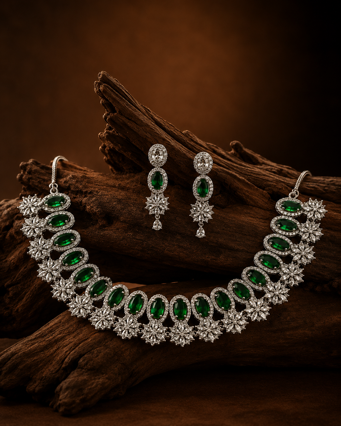 Luxury Green Wedding Necklace Set
