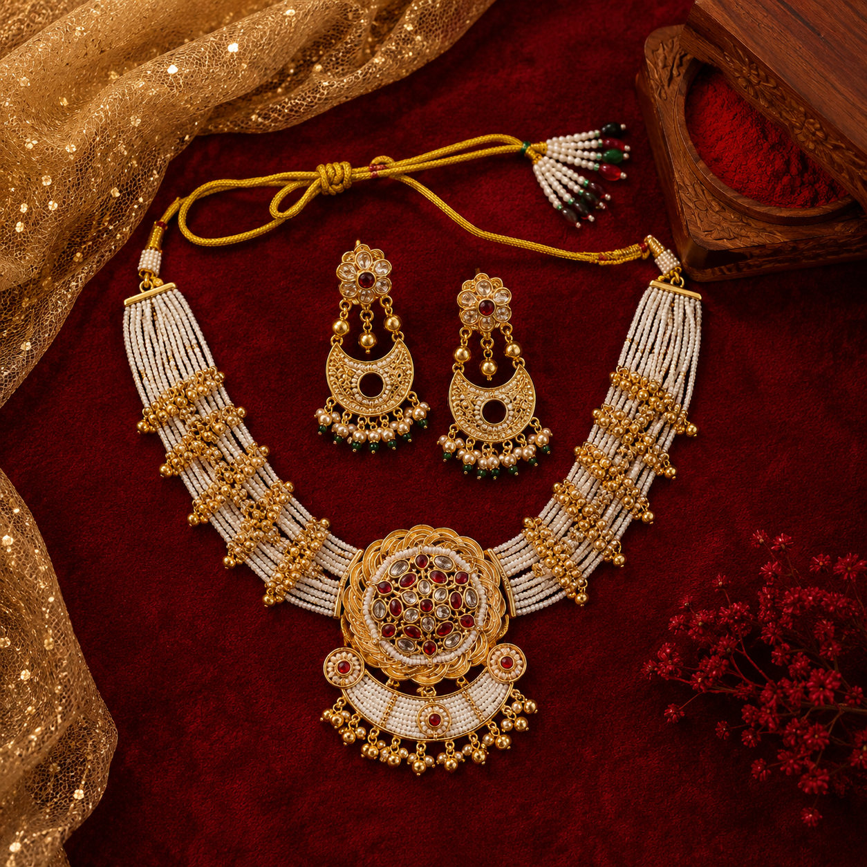 Meera Heritage Necklace with Earrings
