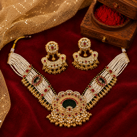Mansi Heritage Necklace set with Earings